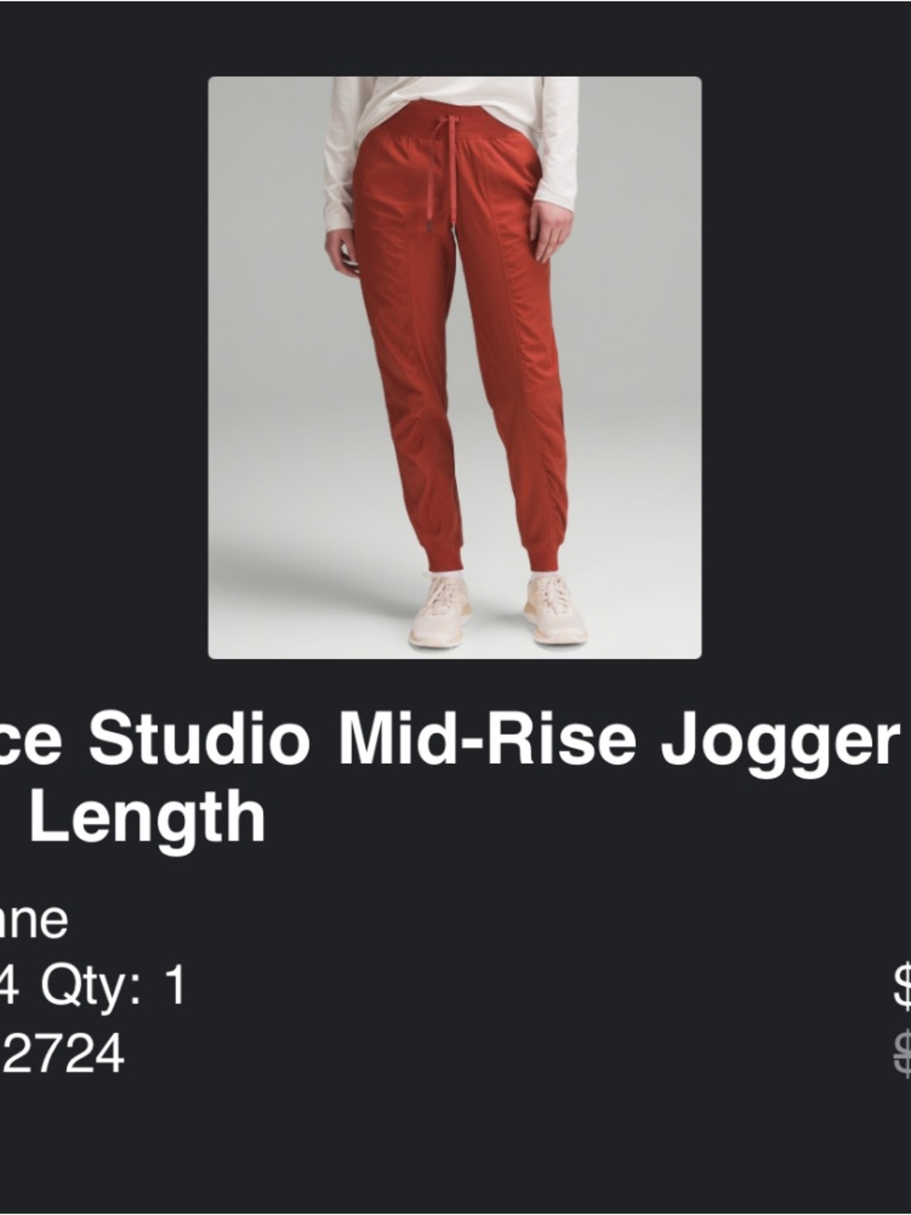 lululemon athletica Rust Red Mid-Rise Jogger Track Pants
